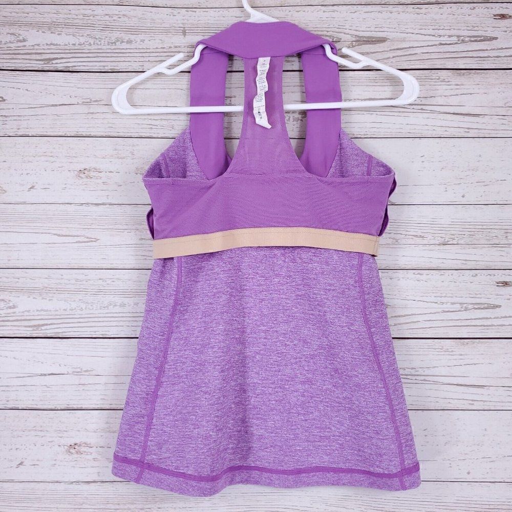 *No Pads* Lululemon Athletica Womens Size 6 Racerback Tank Top Heather Purple - Picture 6 of 11